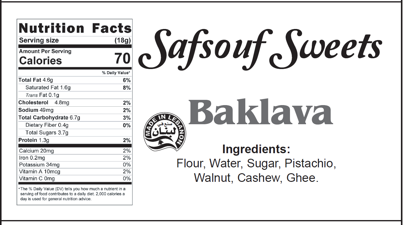 Baklava Nutrition Facts